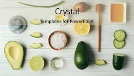  Presentation with avocado - Slide set consisting of still life with avocado oil background and a soft green colored foreground