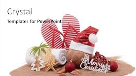  Presentation with white sand - Slide set enhanced with still-life-with-beach-accessories background and a white colored foreground