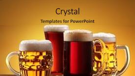  Presentation with modern eye glasses on yellow - Theme having still-life with beer glasses background and a gold colored foreground