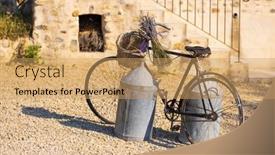  Presentation with bicycle - Presentation theme enhanced with still-life-with-bicycle background and a coral colored foreground