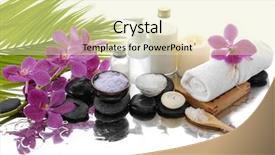  Presentation with detox green smoothies still life - Slide deck having still life with black stone background and a soft green colored foreground