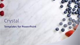  Presentation with blueberries - Cool new presentation theme with still-life-with-blueberries-strawberries backdrop and a sky blue colored foreground