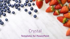  Presentation with blueberries - Slides with still-life-with-blueberries-strawberries background and a sky blue colored foreground