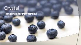  Presentation with blueberries - Beautiful theme featuring still-life-with-blueberries backdrop and a ocean colored foreground