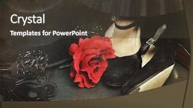  Presentation with flower vintage - Slide deck featuring still-life with bright flamenco background and a dark gray colored foreground