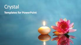  Presentation with blue spa - Amazing PPT theme having still life with burning candle backdrop and a teal colored foreground