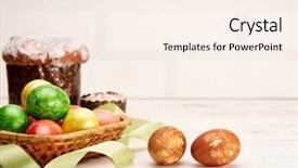  Presentation with greeting card - Slide deck consisting of still life with colored easter background and a cream colored foreground