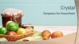  Presentation with light blue - Audience pleasing PPT layouts consisting of still life with colored easter backdrop and a sky blue colored foreground