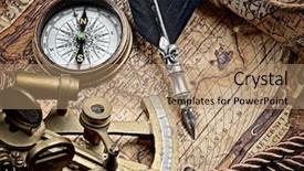  Presentation with vintage compass - Amazing presentation theme having still life with compass sextant backdrop and a  colored foreground