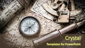  Presentation with vintage compass - Colorful slides enhanced with still life with compass sextant backdrop and a tawny brown colored foreground