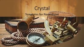  Presentation with vintage compass - Beautiful PPT theme featuring still life with compass sextant backdrop and a gold colored foreground