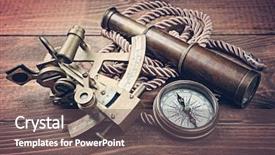  Presentation with vintage compass - Presentation theme consisting of still life with compass sextant background and a gray colored foreground