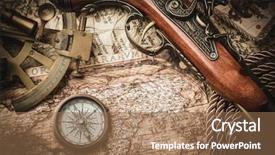 Presentation with vintage compass - Presentation theme with still life with compass sextant background and a coral colored foreground