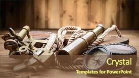  Presentation with vintage compass - Theme with still life with compass sextant background and a tawny brown colored foreground