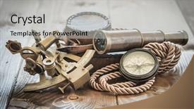  Presentation with vintage compass - Slides featuring still life with compass sextant background and a  colored foreground