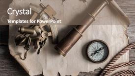  Presentation with vintage compass - Cool new presentation theme with still life with compass sextant backdrop and a violet colored foreground