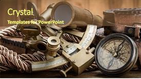  Presentation with vintage compass - Colorful slide deck enhanced with still life with compass sextant backdrop and a tawny brown colored foreground