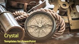  Presentation with vintage compass - Audience pleasing PPT layouts consisting of still life with compass sextant backdrop and a tawny brown colored foreground