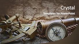  Presentation with vintage compass - Amazing presentation theme having still life with compass sextant backdrop and a tawny brown colored foreground