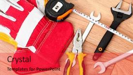  Presentation with measuring - Slides consisting of still life with constructor tools background and a red colored foreground