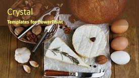  Presentation with bread life - PPT theme with still-life-with-dairy-products background and a tawny brown colored foreground