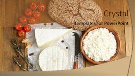  Presentation with bread life - Slide set featuring still-life-with-dairy-products background and a coral colored foreground