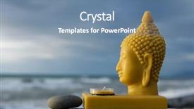  Presentation with still life crucifixion table - Audience pleasing slide deck consisting of zen still life with decorative backdrop and a seafoam green colored foreground