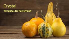  Presentation with still life crucifixion table - Slide set with still life with decorative gourd background and a tawny brown colored foreground