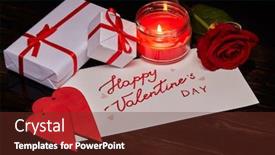  Presentation with greeting card - PPT theme consisting of still-life-with-decorative-wooden background and a tawny brown colored foreground