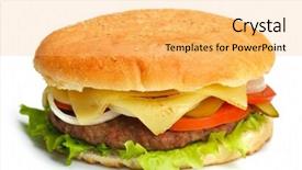  Presentation with soft drink - Presentation theme featuring still life with fast food hamburger menu french fries soft drink and ketchup background and a yellow colored foreground