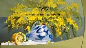  Presentation with still life crucifixion table - Colorful slide deck enhanced with still life with flowers oil backdrop and a gold colored foreground