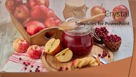  Presentation with cutting board - Slide deck featuring still-life-with-fresh-lingonberries background and a coral colored foreground