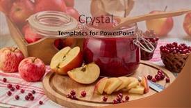  Presentation with cutting board - PPT layouts having still-life-with-fresh-lingonberries background and a coral colored foreground