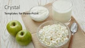  Presentation with green yogurt - Cool new theme with still-life-with-fresh-village backdrop and a light gray colored foreground