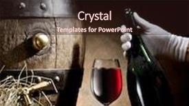  Presentation with wine barrel - PPT layouts with still-life-with-glass background and a wine colored foreground