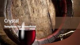 Presentation with wine barrel - Colorful slide deck enhanced with still-life-with-glass backdrop and a coral colored foreground