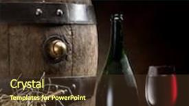  Presentation with wine barrel - Audience pleasing slide set consisting of still-life-with-glass backdrop and a tawny brown colored foreground