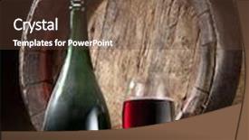 Presentation with wine barrel - Audience pleasing slide deck consisting of still-life-with-glass backdrop and a tawny brown colored foreground