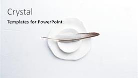  Presentation with ceramic - Colorful PPT layouts enhanced with still-life-with-hand-crafted backdrop and a sky blue colored foreground