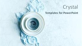  Presentation with gray marble - Beautiful theme featuring still-life-with-hand-crafted backdrop and a sky blue colored foreground