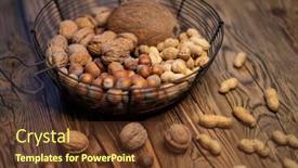  Presentation with walnut - Slide deck featuring still-life-with-hazelnut-peanuts background and a tawny brown colored foreground