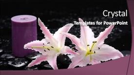  Presentation with lily - Amazing presentation design having still life with lily with candle therapy stones backdrop and a black colored foreground