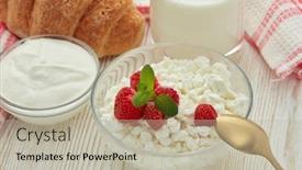  Presentation with dairy - Slide deck having still-life-with-natural-cottage background and a mint green colored foreground