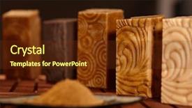  Presentation with natural soap - Presentation theme featuring still-life with natural soap bars background and a tawny brown colored foreground