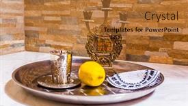  Presentation with blessing - Presentation theme enhanced with still-life-with-objects-judaica background and a red colored foreground