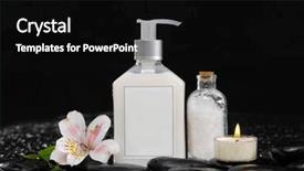  Presentation with zen - Slide set featuring still life with orchid massage oil candle and zen stones background and a black colored foreground