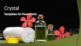  Presentation with stem - Cool new PPT theme with still life with orchid and massage oil soap towel with set of plant stem backdrop and a black colored foreground