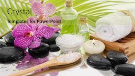  Presentation with palm oil - Cool new slides with still life with orchid and oil towel and palm backdrop and a yellow colored foreground