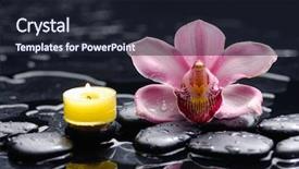  Presentation with pink black - Slides enhanced with still life with pink orchid and candle on black stones background and a wine colored foreground