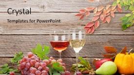  Presentation with detox green smoothies still life - Colorful theme enhanced with still life with pumpkins apple backdrop and a soft green colored foreground